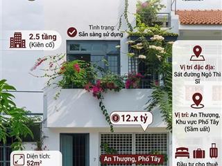 Bán nhà 2 tầng đường an thượng 14  cách biển mỹ khê 500m, gần ngô thì sỹ  giá 12,5ty tl