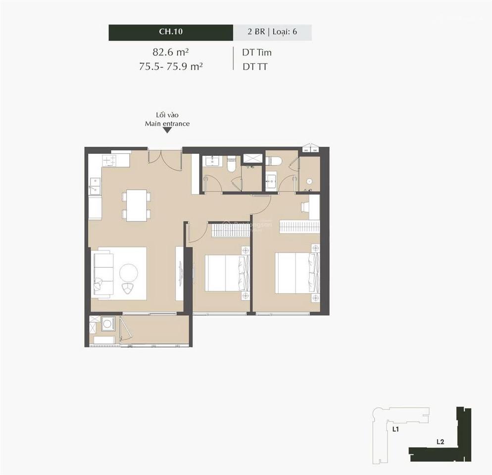 Mua để ở siêu rẻ đông nam 2pn tòa l2 the bloom  cao xà lá 0986 198 ***