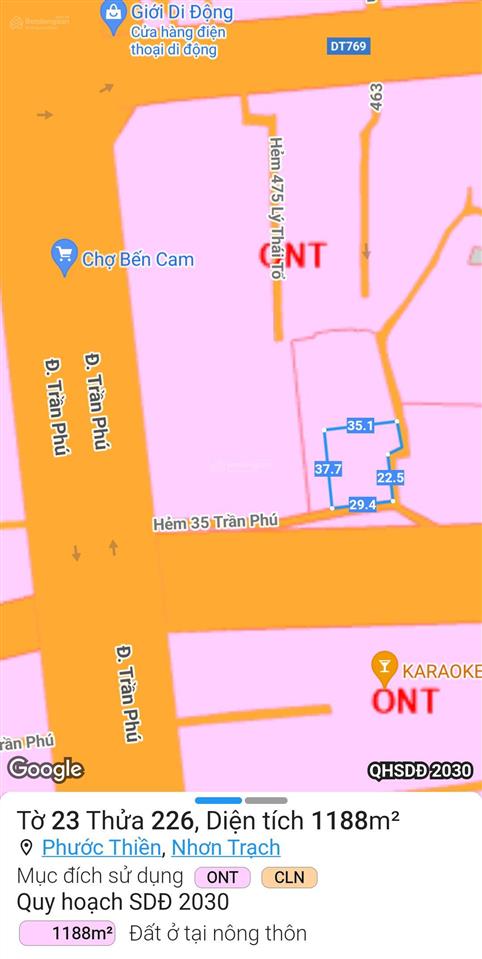 Chủ kẹt tiền gửi bán nền góc hẻm thông xe hơi tránh nhau cách đường trần phú 150m
