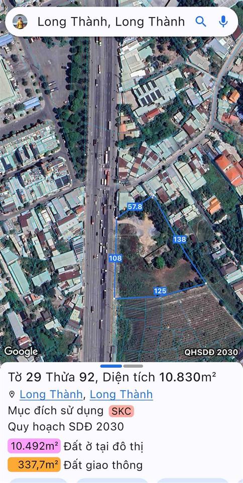 Bán đất mặt tiền đường trường chinh thị trấn long thành