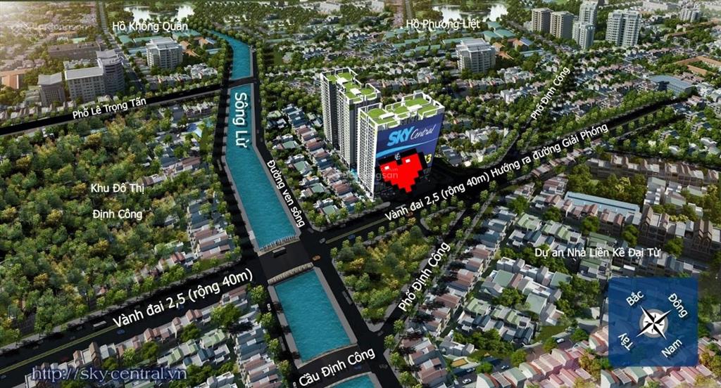 Bán căn 2 phòng ngủ 75m2 giá 6,4 tỷ, ban công đông nam thoáng mát, giá tốt toà sky central
