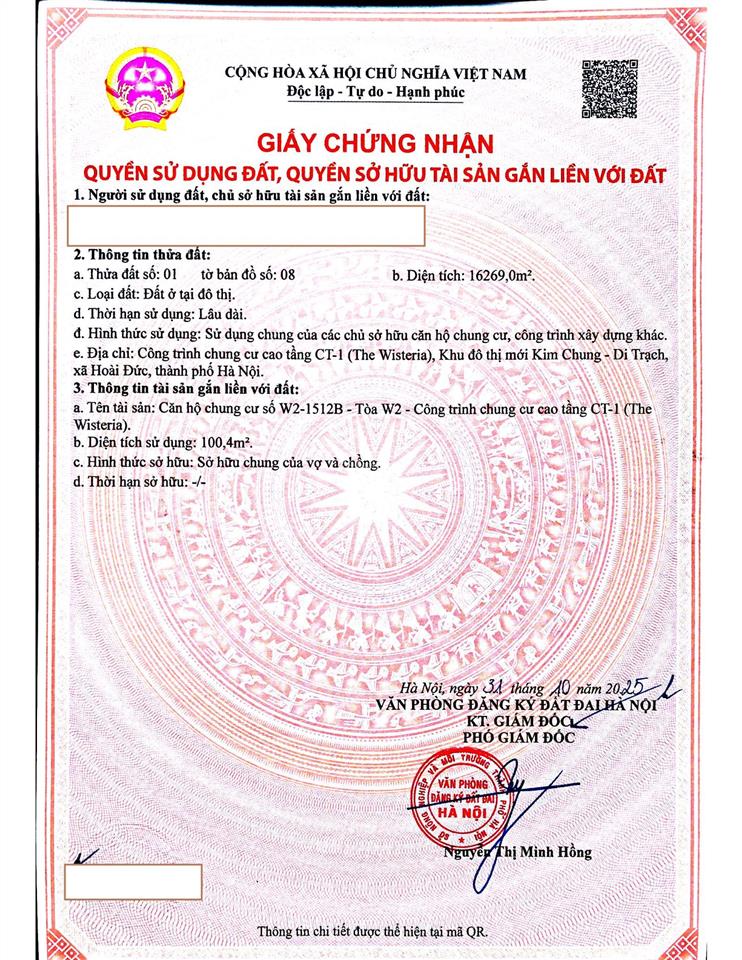 Chủ nhà bán căn hộ the wisteria nhổn cạnh ga metro 3