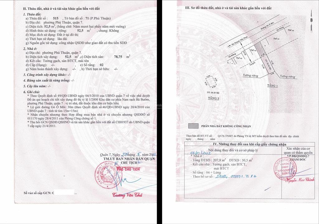 Bán nhà mặt tiền đường gò ô môi, quận 7