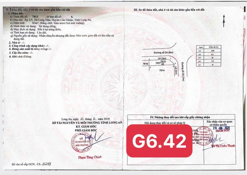 Kdc tái định cư thái sơn long hậu, cần bán nền góc ngã 4, giá tốt nhất dự án chỉ 2tỷ350