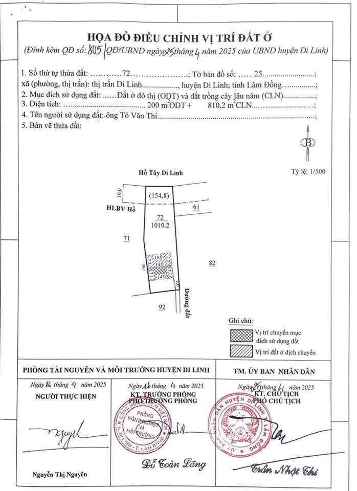 Chủ ngộp  giảm ngay 800 triệu  cho bđs, dt 1010m2 nghỉ dưỡng view hồ tây  di linh  lâm đồng