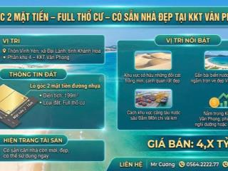 Lô góc 2 mặt tiền full thổ cư có sẵn nhà đẹp tại kkt vân phong!