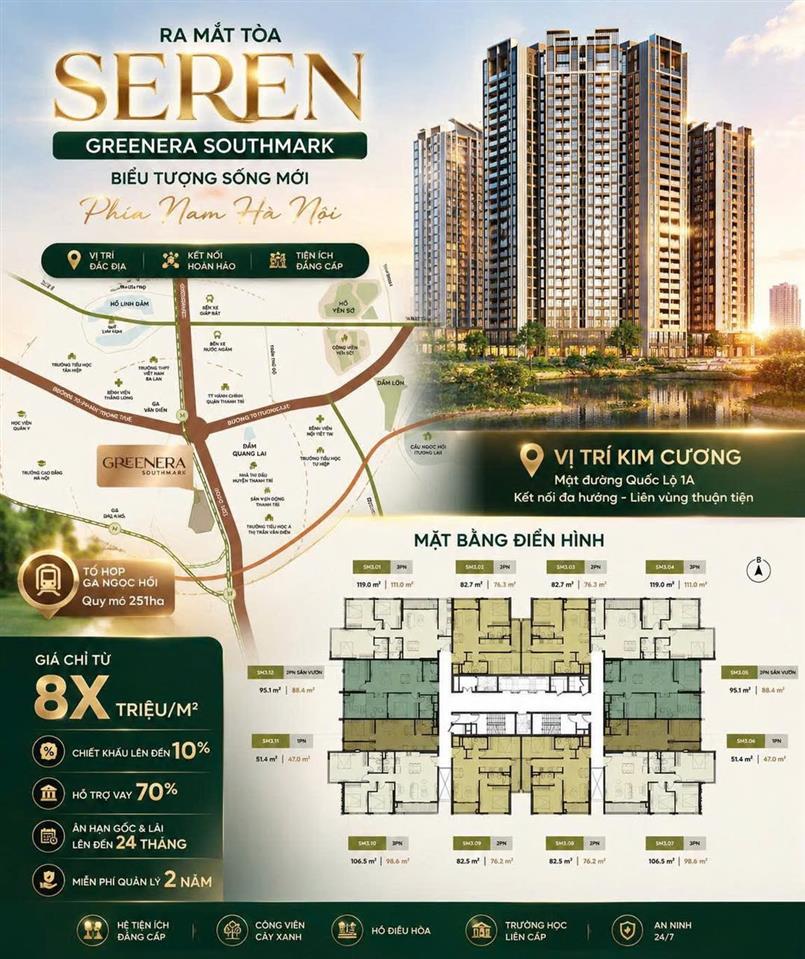 ĐÓN ĐẦU CÚ HÍCH HẠ TẦNG PHÍA NAM HÀ NỘI - CĂN 1PN+ 47M² GIÁ 7X – 486 Ngọc Hồi giá tốt