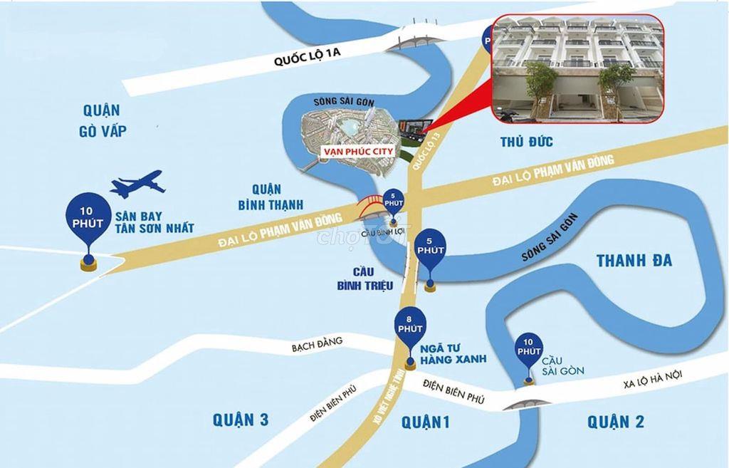 Nhà xây sẵn 1T 3 L, giá 7-8 tỷ, cầu Bình Triệu 2km, NH cho vay 70%