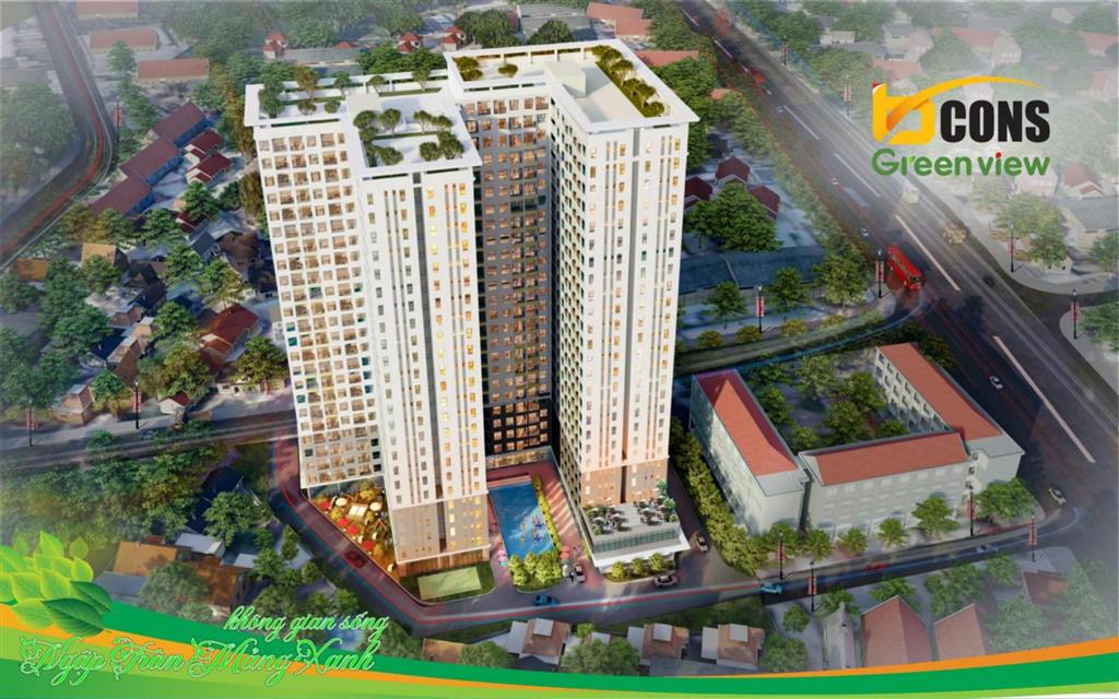 Giá tốt thị trường bcons green view  căn 2pn/2wc  chỉ 2tỷ050 hướng mát  0357 709 *** hằng