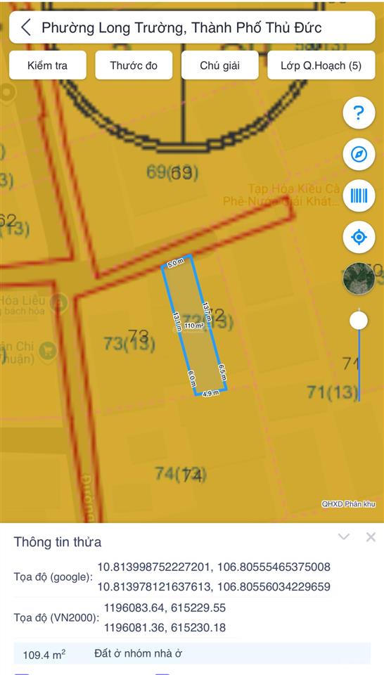 Chủ gửi lô đất hiện hữu  mặt tiền võ văn hát vào 70m. p. long trường, q9