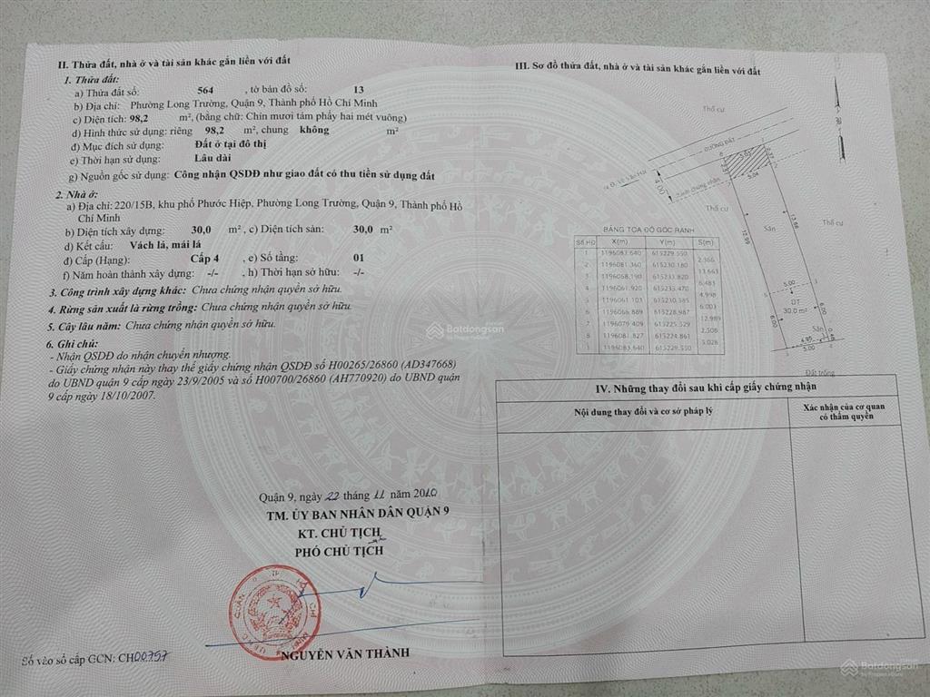 Chủ gửi giảm 300tr.  lô đất mặt tiền võ văn hát vào 70m. p. long trường. q9