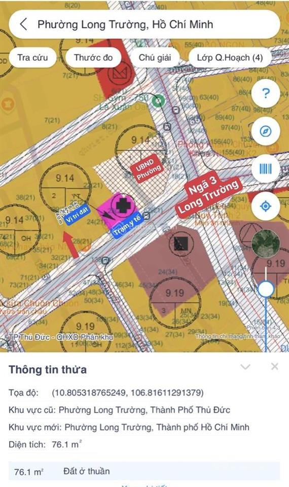 Chủ gửi đất 1 sẹc mt nguyễn duy trinh vào 30m. sát ubnd phường long trường, trạm y tế, chợ