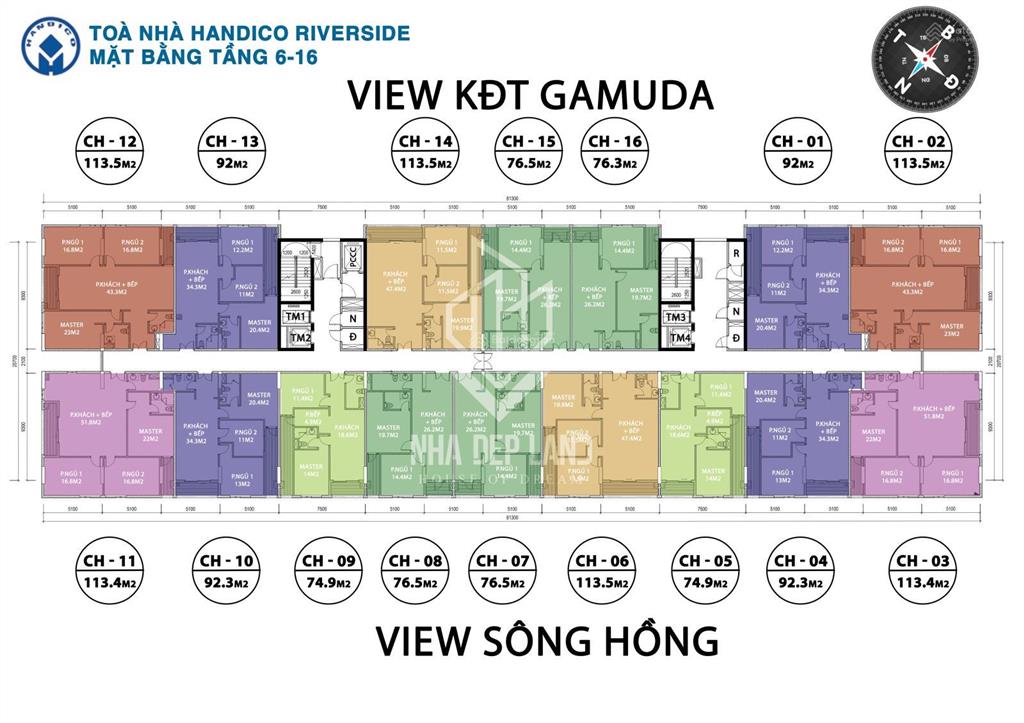 Căn góc diện tích lớn 113,5m2 thông thuỷ tại chung cư handico riverside x2 trần phú, giá 7,4 tỷ
