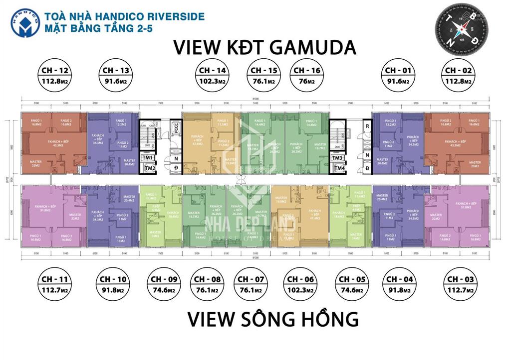 Căn góc diện tích lớn 113,5m2 thông thuỷ tại chung cư handico riverside x2 trần phú, giá 7,4 tỷ