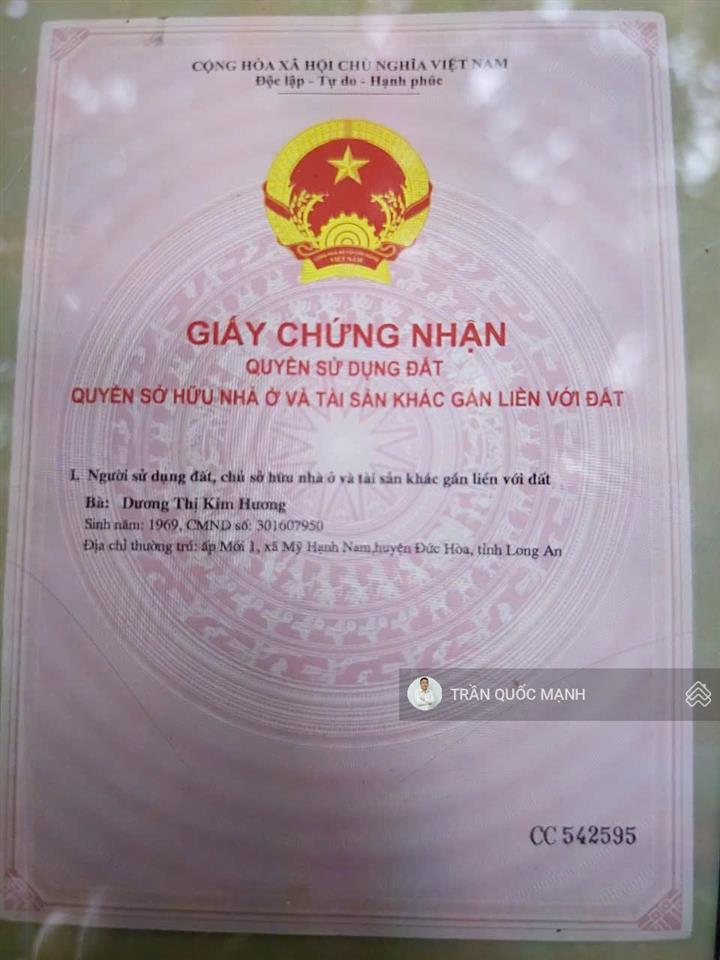Bán lô đất chân dài mỹ hạnh bắc 5x57m. có thổ cư giá 1,550 tỷ.  0832 369 ***
