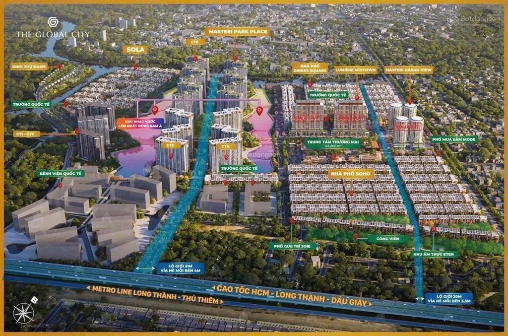 Masteri park place 3pn dt 97m2 dự án global city q2, giá 14,51 tỷ
