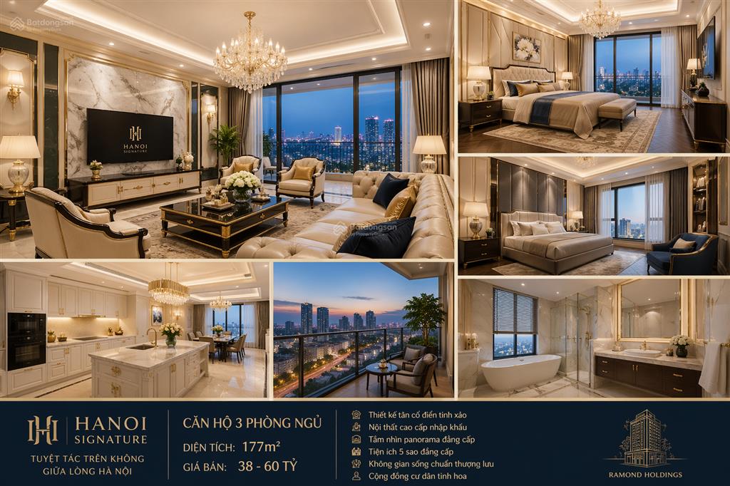 Bán căn 3pn 177m² siêu sang tại hà nội signature nội thất cao cấp giá từ 38 tỷ