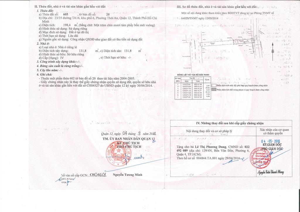 Bán nhà hẻm 8m xe tải thới an 16 q12 dt 6*33m giá 13ty500