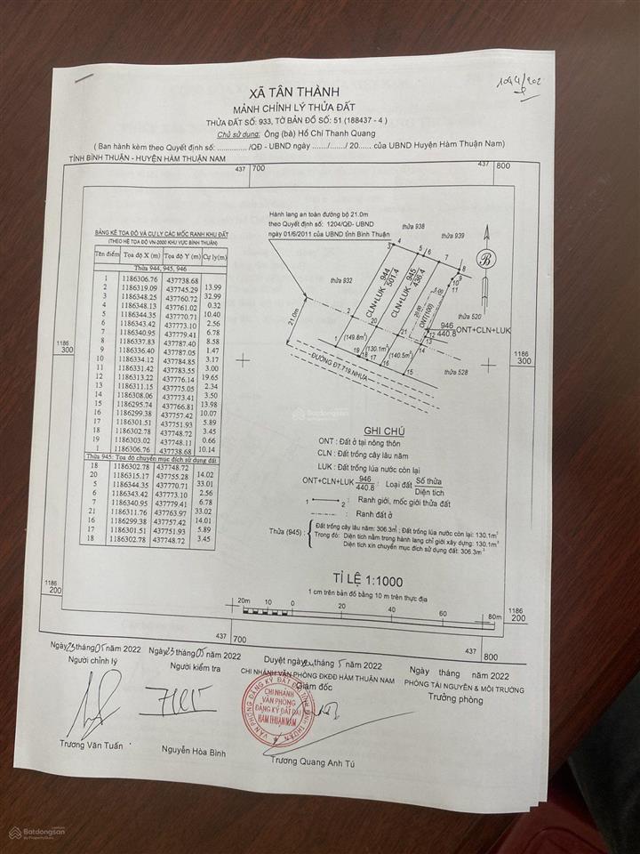 Bán đất mặt tiền đường đt 719b gần biển, giá tốt, tiềm năng sinh lời cao!