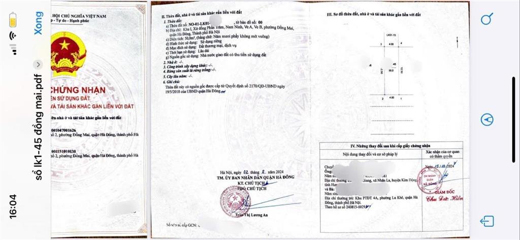 6,5 tỷ sở hữu ngay 50m đất dịch vụ yên nghĩa đường 12m!