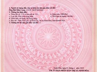 Cần bán gấp đất ninh an 2081,7m2 quy hoạch 2 mặt tiền đường lớn có sẵn 1000m2 thổ cư