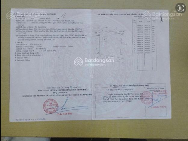 Tôi chính chủ cần bán gấp đất ninh an bao full thổ cư