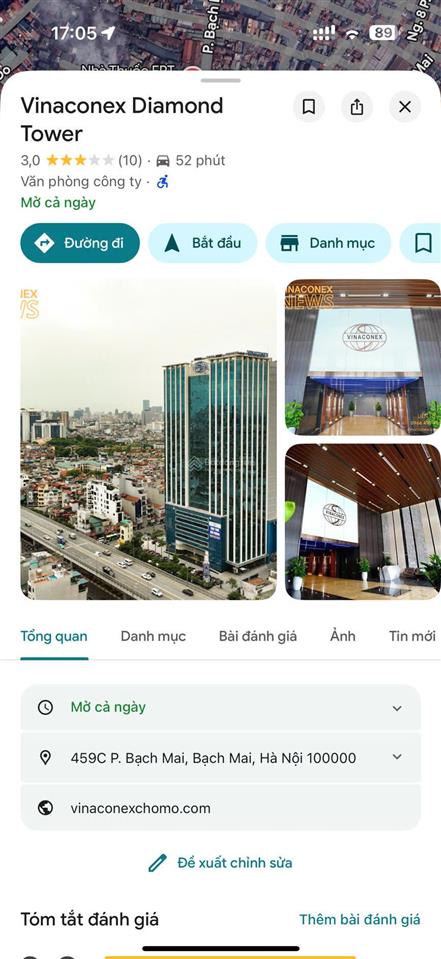 Cho thuê văn phòng 233 m2 tại toà diamond tower bạch mai hà nội