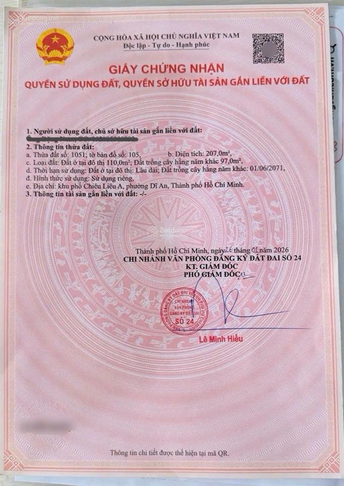Đất gần ngã tư chiêu liêu, p. tân đông hiệp, tp dĩ an (phường dĩ an, tphcm)
