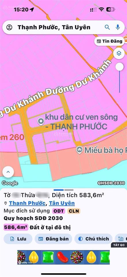 Đất mặt tiền đường dư khánh, p thạnh phước, tp tân uyên. (phường tân khánh, tp hồ chí minh)