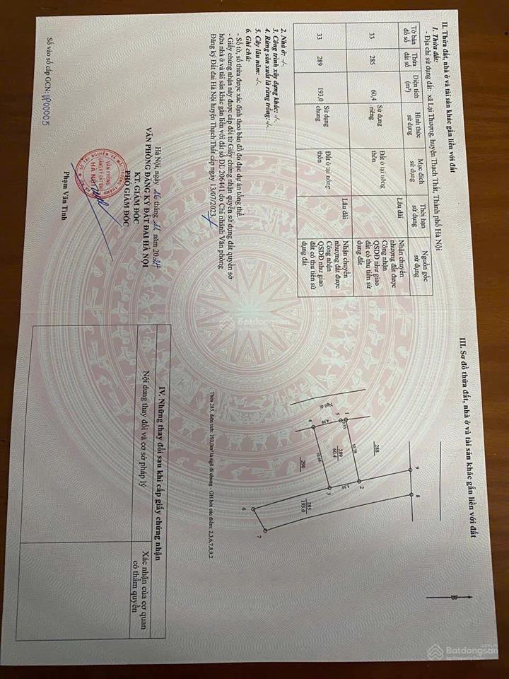 Chính chủ bán lô đất lại thượng