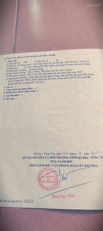 Nóng rồi, đất tp giá chỉ hơn 1tr/m2 chủ gửi 4132m2 đất mt đường nhựa ngay trung tâm tân thành