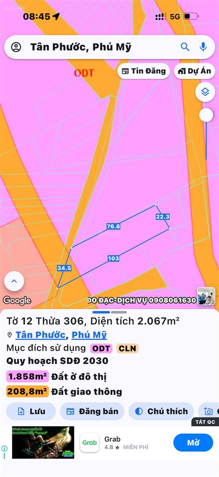 Bán đất trung tâm tại phú mỹ phường tân phước làm kho bãi giá quá rẻ. mua là lời đường xe lớn.