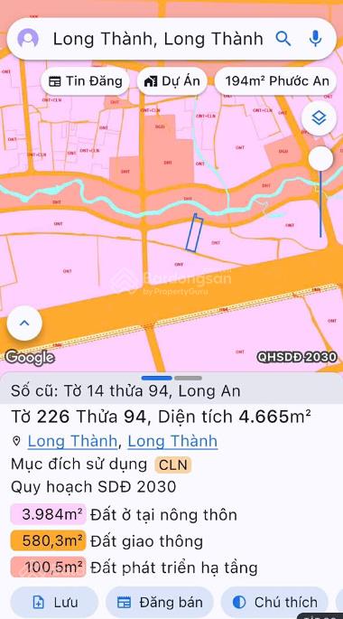 Chính chủ bán đất long thành 4665m2 quy hoạch gần 4.000m2 đất ở nông thôn tiềm năng tăng giá cao