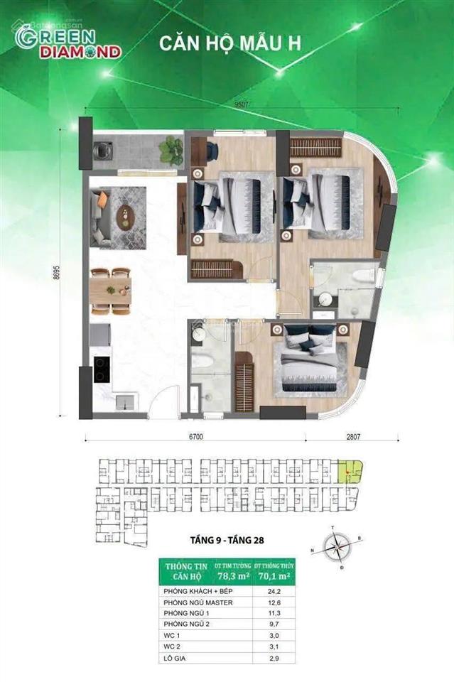Căn góc 3pn 2wc khu bcons city siêu đẹp, chủ kẹt để giá siêu rẻ