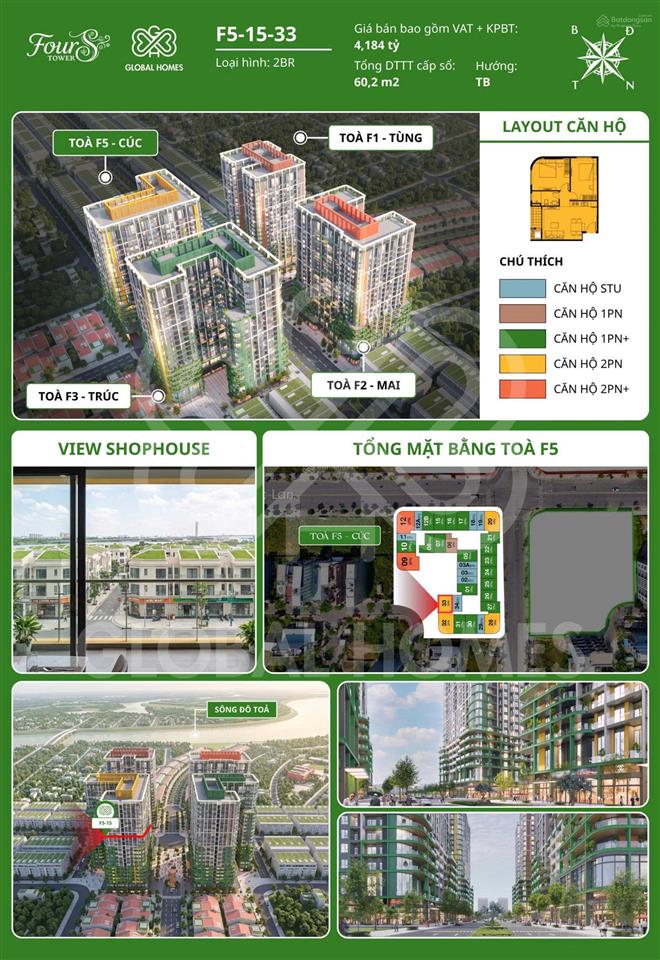 Chỉ cần 1ty250 sở hữu căn hộ góc 2pn trung tâm tp đà nẵng ( view biển vào view sông ).