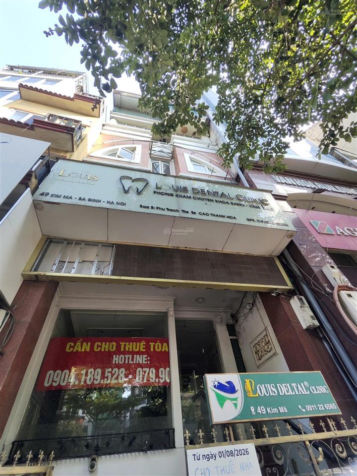 Cho thuê nhà mặt phố 49 kim mã dt 85m2 mặt tiền 6m, 5 tầng có thang máy giá 52 tr/th