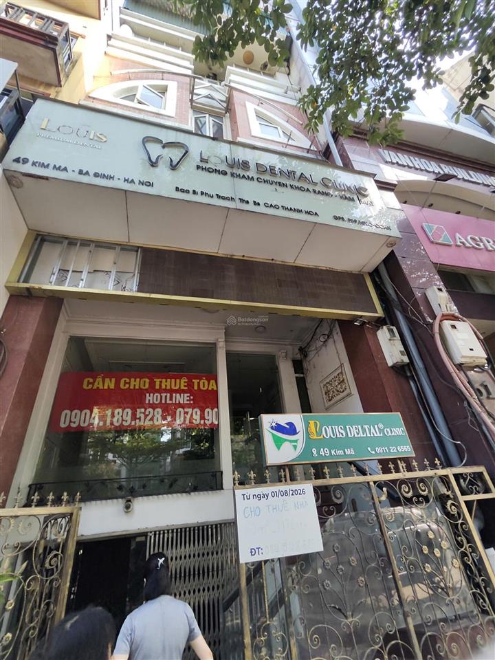 Cho thuê nhà mặt phố 49 kim mã dt 85m2 mặt tiền 6m, 5 tầng có thang máy giá 52 tr/th