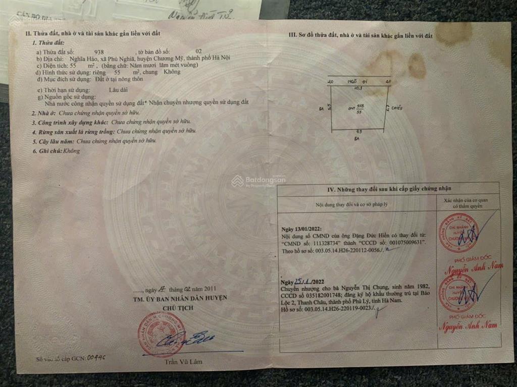 Cần tiền đáo hạn ngân hàng nên bán gấp lô đất thổ cư rất đẹp, dt 55m giá chỉ 2,1 tỷ.  0981 782 ***
