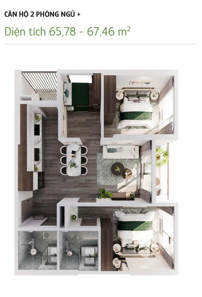 Bán căn góc 2 ngủ 2vs 67,46m2 tầng đẹp, view đẹp, view pháo hoa. giá vay 0% chỉ từ 4,2 tỷ