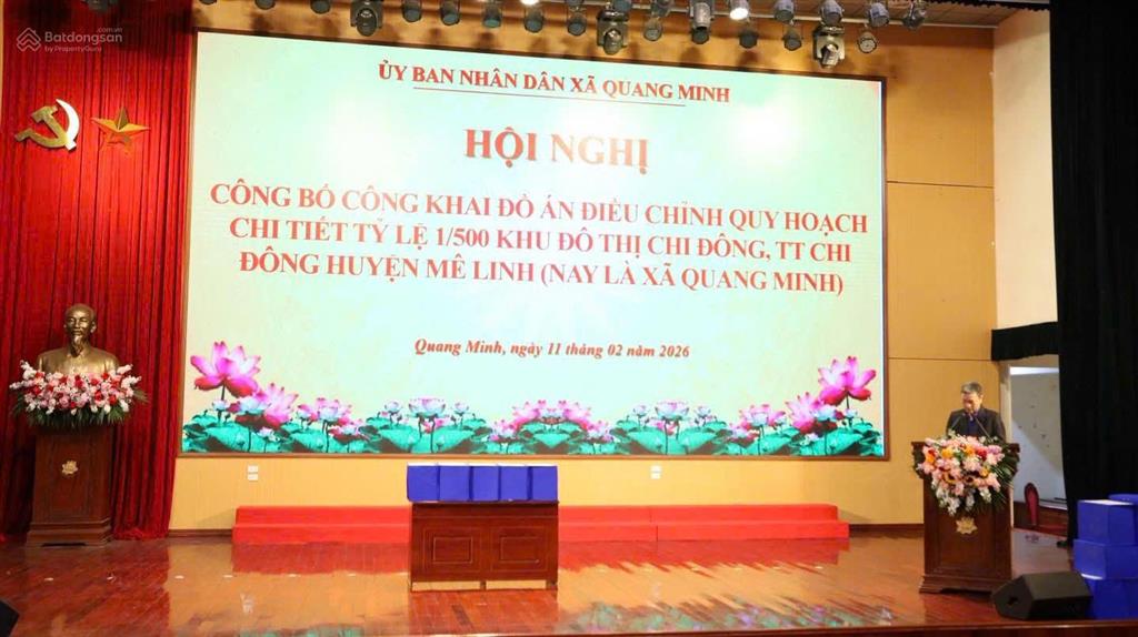 Sổ đỏ chính chủ bán lô l18 kđt chi đông 147m2, tuyến metro sân bay nội bài chạy qua