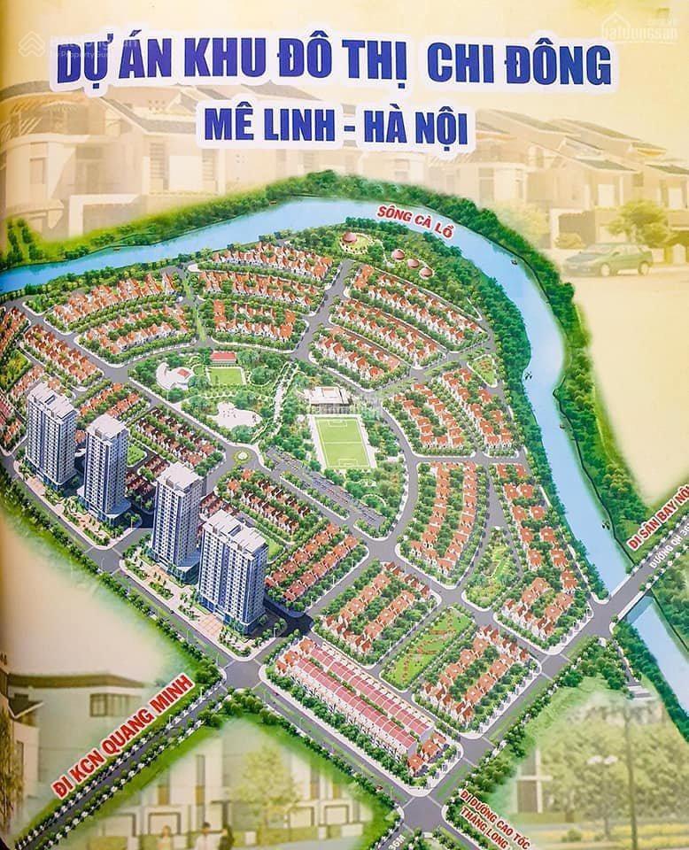 Sổ đỏ chính chủ bán lô l18 kđt chi đông 147m2, tuyến metro sân bay nội bài chạy qua