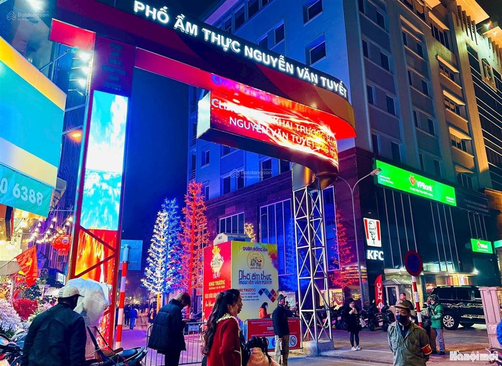 Nhà 5,5t mặt phố nguyễn văn tuyết giao thái hà tây sơn, phố chuyên ẩm thực 2 mặt tiền dt30m mt 3,5m