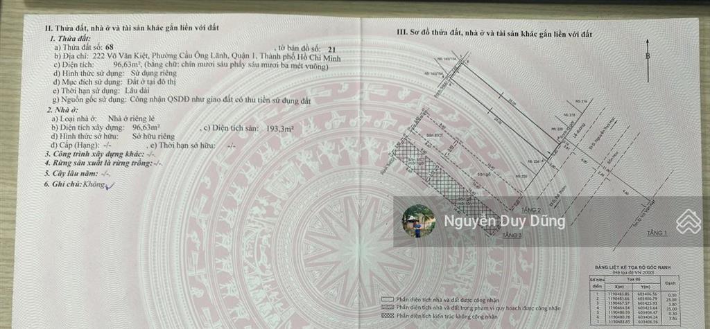 Bán nhà mặt phố võ văn kiệt  phường cầu ông lãnh  q1  hồ chí minh, s 96,63m2, giá 31 tỷ