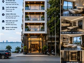Bán nhà 6 tầng mặt phố quảng an  view hồ tây  125m²  mt 7m  thang máy  157 tỷ