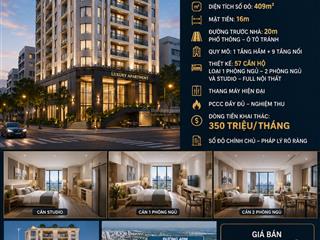 Bán tòa căn hộ dịch vụ an dương vương  tây hồ | 409m | 10 tầng | 57 căn hộ | doanh thu 350 tri/th