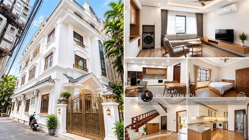 Cho thuê biệt thự view hồ, phố quảng khánh, quảng an, tây hồ. dt 130m, 5 tầng 5pn  full đồ giá rẻ