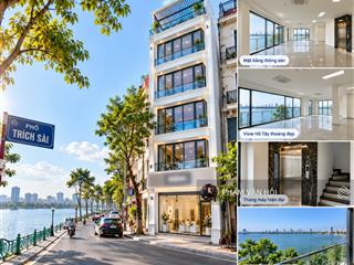 Cho thuê tòa nhà 6 tầng mặt phố trích sài view hồ tây dt 130m/sàn thang máy giá 155 triệu/th