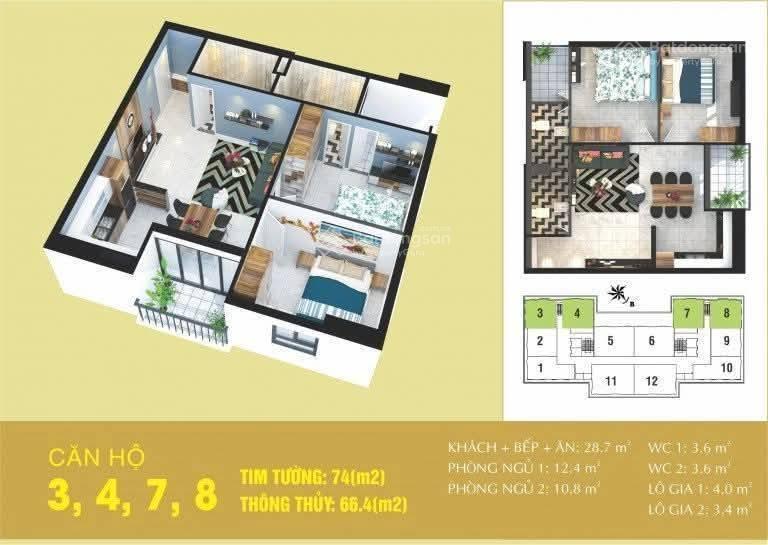 Bán cc tabudec plaza, 74m2, giá thỏa thuận, 2pn, 2wc, ở tả thanh oai, thanh trì, hà nội