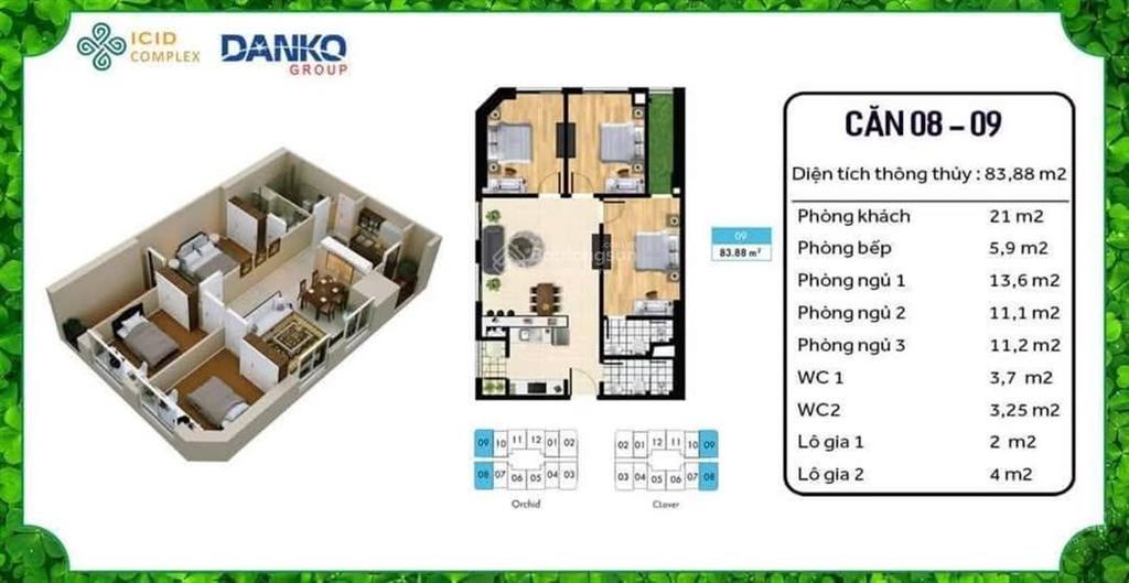 Bán căn hộ chung cư 84 m2, 3pn, 2wc, giá 6,47 tỷ tại dương nội 3, quận hoàng mai