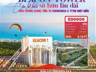 Cần bán căn góc 2 phòng ngủ gđ1 mua trực tiếp sun group giá gốc, tt chỉ 1.4 tỷ đến khi nhận nhà
